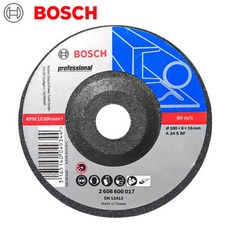 보쉬 100mm 옵셋 2608600017 연마석 금속6T 핸드 앵글 그라인더날 메탈, 1개