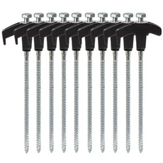 나사 앵커 텐트 말뚝 20cm 탄소강 텐트 못 스파이크 후크 캠핑 텐트 못 나선형 타입 캐노피 말뚝 야외