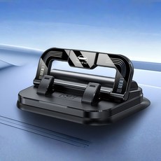 OFFCURVE 차량용 휴대폰 거치대 자동차 중앙 콘솔 대시보드 번호판 2in1 접착식 범용, 검정색, 1개