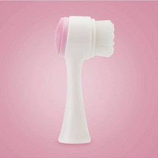 超柔軟刷毛洗臉刷 細刷毛清潔刷 纖維洗臉刷 臉部清潔 蔬果清潔 泥膜 洗顏刷 潔顏刷 手持 按摩, 粉色, 1個