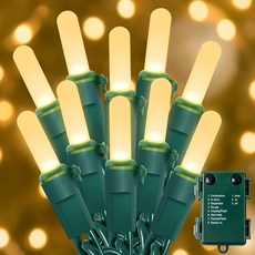 MYGOTO 배터리 작동 크리스마스 조명 50개의 LED 50m(16.4피트) 미니 스트링 8가지 모드 그린 와이어 메모리 타이머 USB 트리 조명 야외 방수 휴일 파티 실, MYGOTO 배터리 작동 크리스마스 조명, 50개의 L