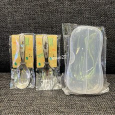 KOM兒童316不鏽鋼餐具便攜組 短柄 幼兒園 可愛卡通 3-7歲適用 316恐龍叉匙+透明盒 1個 湯匙 叉, 湯匙, 叉