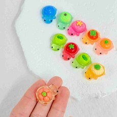 과일거북이 키링파츠 10개 세트 공예파츠