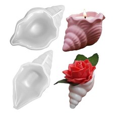 CON 온ch 콘크리트 화분 실리콘 몰드 DIY 쉘 캔들 병 보관 트레이 레진 석고 시멘트 클레이 2피스, Conch 2pcs