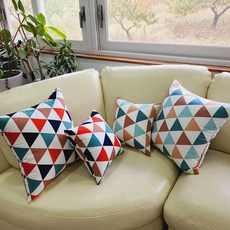 쭈앙 쿠션커버 35x35 50x50 옥스포드 순면 소파쿠션 의자쿠션 커버 안감있음 국내생산, 큐브브라운