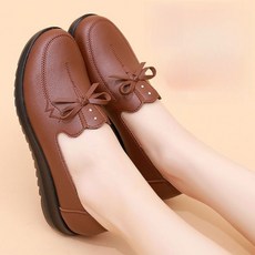 COSYEVNO 중장년 엄마 구두 봄 가을 빅사이즈 패션 미끄럼 방지 내마모성 컴포트 리얼 가죽 쿠셔닝 스니커즈 50~60대 엄마 할머니 신발 lyjmmnnx-3