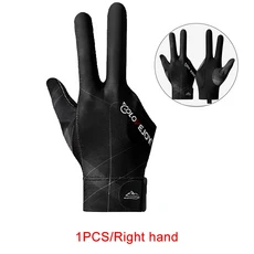 LOOGDEEL 1PCS 당구 장갑 스누커 탁구 강화된 그립력 왼쪽 오른손 오픈 세 손가락, 07 Blac gray-Right hand