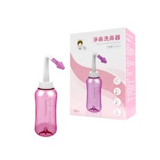 【淨鼻】鼻腔噴洗器 300ml/瓶 附洗鼻瓶、大小洗鼻頭、連接管, 1個, 粉色洗鼻器