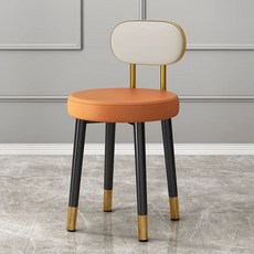 화장대의자 등받이 스툴 메이크업 카페 양털 흰색 파우더룸 침실 수툴, 골드백 그레이오렌지