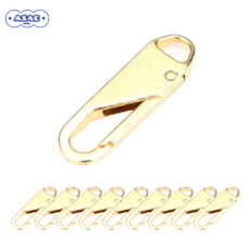 S자형 단방향 셀프 수선 클립 지퍼 고리 아삭스퀘어, 10개, 골드