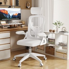의자 책상의자 공부의자 인체공학 메쉬 의자 사무용의자 컴퓨터의자, 화이트
