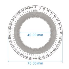 不銹鋼圓形角度盤 360度測量器 手輪刻度盤 機械通用, 1個, A029,外徑70內徑40厚1mmA029