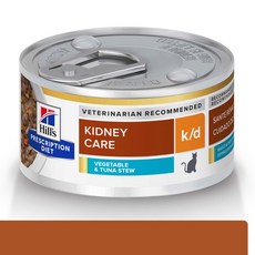 【Hills 希爾思處方】貓處方罐頭 貓用k/d腎臟病護理鮪魚燉蔬菜罐頭82克 - 腎臟保健配方，提升食慾，維持腎臟機能, 24個, 24罐(超取限48罐，宅配限192罐, 82g, 腎臟/心臟/肝臟