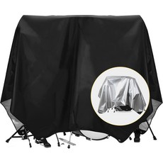 가사다르 드럼 세트 먼지 커버 방수 방진 보호 대부분의 프레임과 무게 코너가 있는 키트 가방 98L x 78W 블랙, 98"L x 78"W