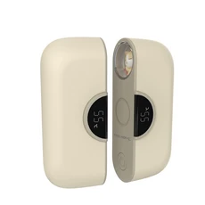 FAN HOME 迷你雙面恆溫暖手寶 可愛造型智能數顯暖手器, 奶油白, N09