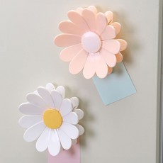 데이지 꽃잎 냉장고 마그넷 자석 집게 6개 세트, 화이트