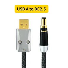 고충실도 순수 실버 DC 전원 코드 2P 항공 케이블 5.5 DC2.1-2.5 오디오, 01 0.75미터, 03 USB A- DC 2.5