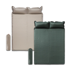 HAPPY ISLAND 露營充氣床墊 內置枕頭 快速充氣 輕巧便攜 耐磨防水 可拼接, 軍綠