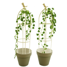 오벨리스크 장미아치 식물지지대, 화이트, 95cm, 2개