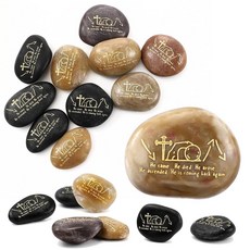 Wesiti 10피스 기독교 부활절 선물 예수 그리스도 포켓 He Came Died Arose 어센드 스톤 부활절 바구니 필러 교회 주일 학교 선물