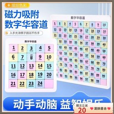 瀾錦書捨 數字華容道滑動拚圖 學生兒童益智數學思維邏輯訓練磁性玩具, 1個, 磁力3*3馬卡龍【送筆】,精美彩色棋子 強磁力不散落