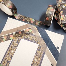 다이어리꾸미기 수채화 마스킹 테이프 인디고플로럴 다이어리데코, 본상품, 상세페이지 참조, 상세페이지 참조