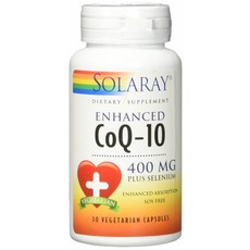 SOLARAY 增強型 CoQ-10 400mg 加硒素食膠囊, 1個, 30 件