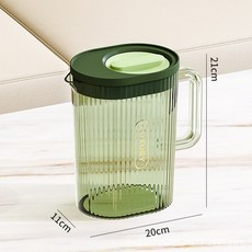 輕奢透明耐熱水壺套裝, 透明綠色單壺, 1套, 2100ml