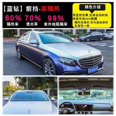 【台灣發貨】客製化汽車窗貼 隔熱紙 隔熱膜 隔熱單嚮膜 節能靜電隔熱膜 夏季汽車側窗車窗貼 車身 後擋 前擋 隔熱膜, 前檔-藍鑽【1米*1.5米長】