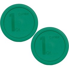 용기뚜껑 소분 식품보관 밀폐용기 파이렉스 322-PC 1쿼트 그린 믹싱 볼 식품 저장 뚜껑 커버 2개 세트, Green