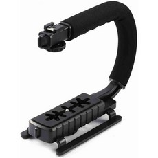 DSLR 카메라 U자형 안정기 전문가용 C자형 손잡이 삼각대 3축 흔들림 방지 영상 짐벌 플레이트 아르카 표준 호환 짧은 및 브이로그용