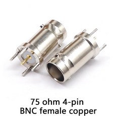 호환 BNC-KE 구리 BNC/Q9 암 PCB 납땜 보드 스트레이트 플러그 BNC 커넥터 4 다리 시트 50 옴, 01 BNC female 75ohm