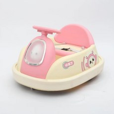 어린이 리모컨 범퍼카 조명 음악 360도 회전 대용량 배터리 이중 안전 보호, 1개, 핑크 Pink