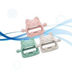YomauiYee 요마우이 아기 샤워 핸들 실리콘 치발기 3개 세트 - 0-6개월 아기용 떨어짐 방지 젖꼭지형 치발기 완벽한 베이비 선물 M5