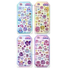 프린세스 캐치 티니핑 캔디 봉봉 스티커 4P 세트 (디자인 중복 없음), 1세트, 혼합색상