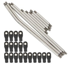 LCG 거더 프레임 스테인리스 스틸 링키지 링크로드 풀로드 1/10 RC 크롤러 축 SCX10 CAPRA LCG 레일 섀시 키트, 흑인과 실버