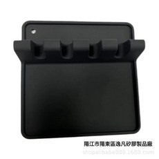 DFMEI 创意家用硅胶搁勺垫厨房餐具架锅铲汤勺托餐具收纳垫厨具搁勺垫, 1個, 黑色:如圖