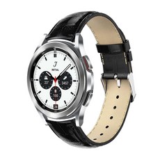 갤럭시워치4 클래식 호환 소가죽 버클 시계줄 밴드 스트랩 46mm 44mm 42mm 40mm, 갤럭시워치4 클래식 46mm - 블랙