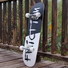 보드 스케이트보드 72cm 레저 제품 4륜 초보자 스포츠 취미 성인 스트리트 액티비티 트럭 베어링 80cm, 4.80CM-트레이닝-흑백