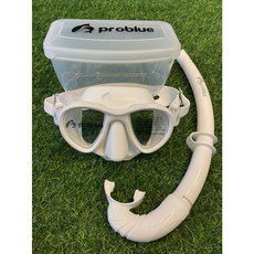 PROBLUE MS-249W 自潛 浮潛 面鏡, MS-249 白面鏡+呼吸管
