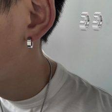 남성용 데일리 티타늄 스틸 귀클립 이어링