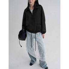 8 seconds 사틴 집업 점퍼 - 블랙 254972