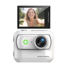 원플러스 울트라 HD 액션 카메라 플립 스크린 마그네틱 넥 스트랩 흔들림 방지 와이파이 썸 아웃도어, 01 White