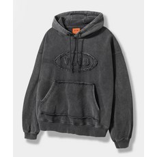 DIMITRI BLACK [기모선택] VLAD 컷오프 아플리케 후드 티셔츠_차콜