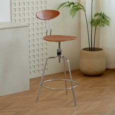 實木金屬吧台椅 高腳凳，意式極簡風格, 詳見包裝, 詳見包裝, 胡桃色