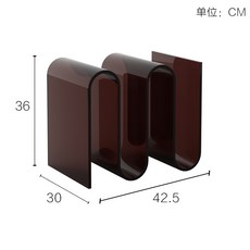 貓嶼 美式奶油風邊幾 透明家用沙發角几 臥室床頭櫃 客廳雜誌架 極簡實木, 茶色