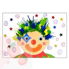 SB 물감 폭탄머리 삐에로 표현하기 홈스쿨링미술