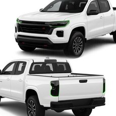 쉐보레 콜로라도 2023 2024년형에 맞는 재단된 테일라이트 및 헤드라이트 커버 (틴팅 처리) - 유광 다크 스모크 랩 비닐 데칼 필름 액세서리가 포함된 완벽한 오버레이 키, 쉐보레 콜로라도 2023, 2024년형에 맞는 재단된