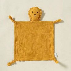면화 모슬린 이불 담요 부드러운 잠자는 인형 패션 수면 진정 수건 BIBS, lion yellow