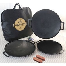 [벨라로사] 국내산 IH 인덕션 캠핑 그리들팬 고기불판 12종, 2)그리들팬30cm+우드손잡이, 1개
